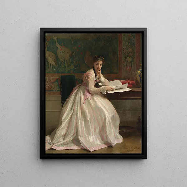 A Moment of Distraction - Gustave Léonard de Jonghe — framed artwork on a wall
