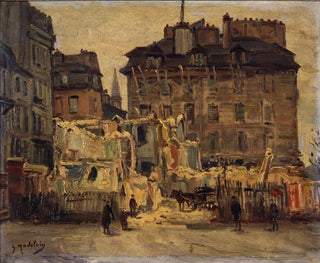 Demolition of the Hôtel-de-Ville street, corner of Nonnains d'Hyres street - Gustave Madelain — artwork view