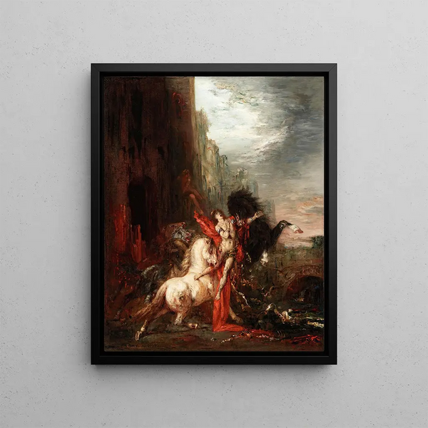 Diomède dévoré par ses chevaux - Gustave Moreau — framed artwork on a wall