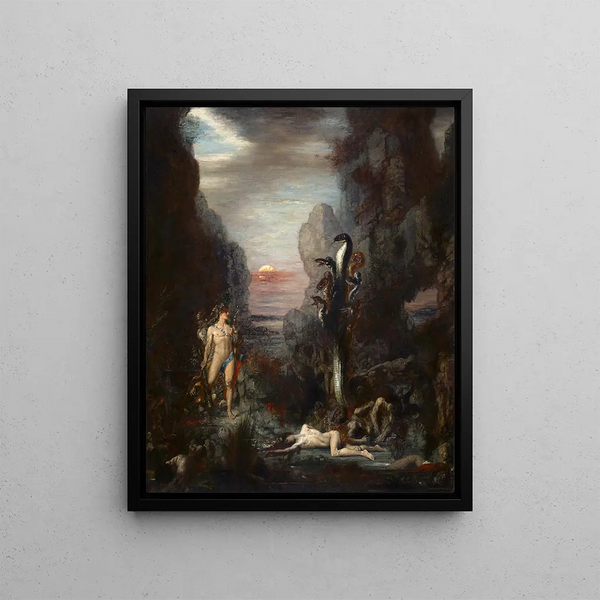 Hercules and the Hydra of Lerna - Gustave Moreau — framed artwork on a wall