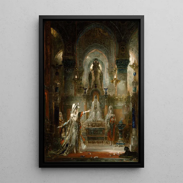 Salomé dancing before Herod - Gustave Moreau — framed artwork on a wall