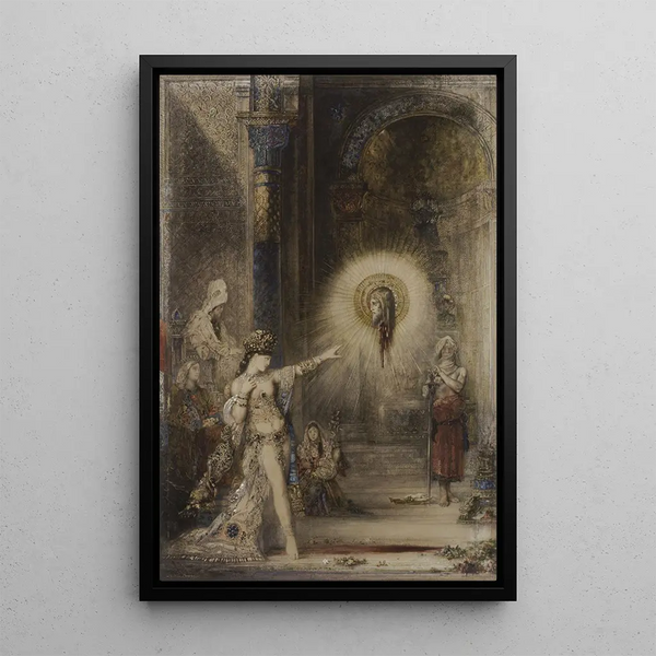 L'Apparition - Gustave Moreau — framed artwork on a wall