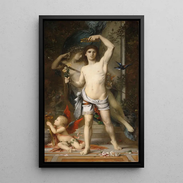The Young Man and Death - Gustave Moreau — framed artwork on a wall