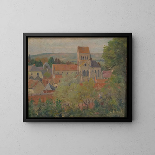 Village Painting - Gustave Pierre — framed artwork on a wall