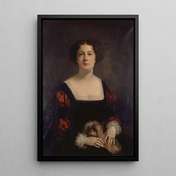 Portrait painting of Apollonie Sabatier 1822-1889 known as La Présidente - Gustave Ricard — framed artwork on a wall