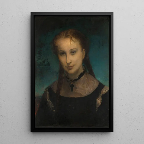 Portrait of Countess of Monfort - Gustave Ricard — framed artwork on a wall