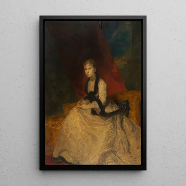 Portrait of the Marquise Landolfo-Carcano - Gustave Ricard — framed artwork on a wall