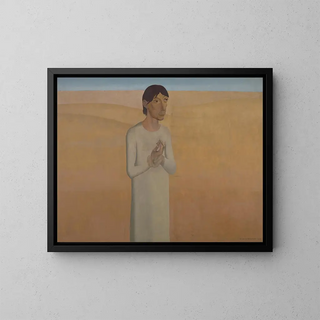 Christ dans le désert - Gustave Van de Woestijne — framed artwork on a wall