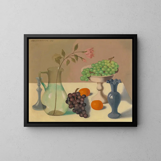Still life with grapes - Gustave Van de Woestijne — framed artwork on a wall