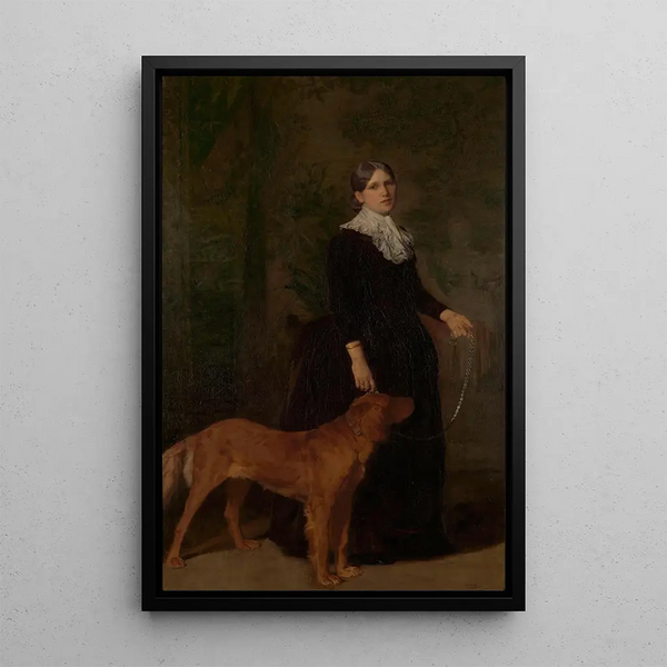 Portrait of Marie De Coster, the artist's wife - Gustave Vanaise — framed artwork on a wall