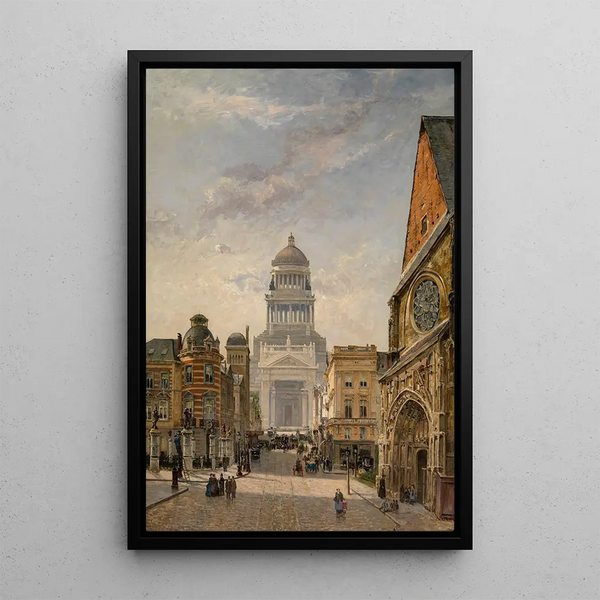 Rue de la Régence à Bruxelles - Gustave Walckiers — framed artwork on a wall