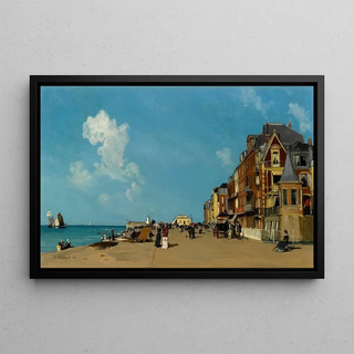 Figures sur une promenade - Gustave-Édouard Le Sénéchal de Kerdroret — framed artwork on a wall