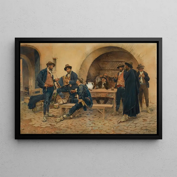 At the Tavern - Gustavo Simoni — framed artwork on a wall