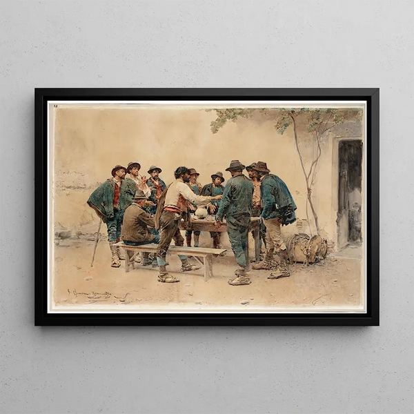Player of Morra - Gustavo Simoni — framed artwork on a wall