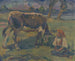 A Little Girl with a Cow - Gustav Mahler — artwork view