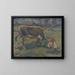 A Little Girl with a Cow - Gustav Mahler — framed artwork on a wall