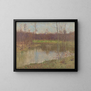 Landscape with a Fish Pond - Gustav Mahler — framed artwork on a wall