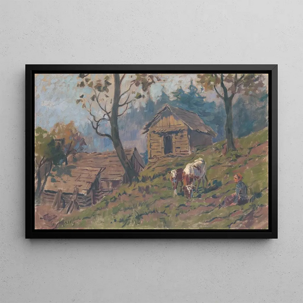 Near the sheep farm - Gustav Mahler — framed artwork on a wall