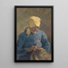 Old woman sewing - Gustav Mahler — framed artwork on a wall