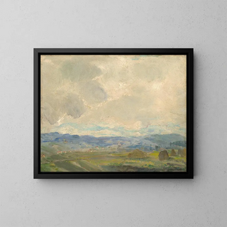 Summer Landscape Painting - Gusztáv Magyar Mannheimer — framed artwork on a wall