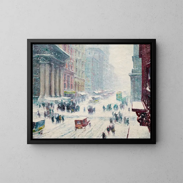 Fifth Avenue in Winter - Guy Carleton Wiggins — framed artwork on a wall