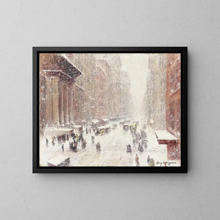 Snowstorm on the Avenue - Guy Carleton Wiggins — framed artwork on a wall