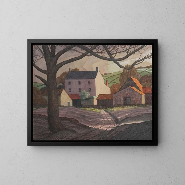Farm magenta, Monmouthshire - Guy Kortright — framed artwork on a wall