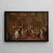 Louis XIV painting at Notre-Dame de Paris on January 30, 1687, during a thanksgiving service after his recovery from a serious illness - Guy Louis Vernansal the Elder — framed artwork on a wall