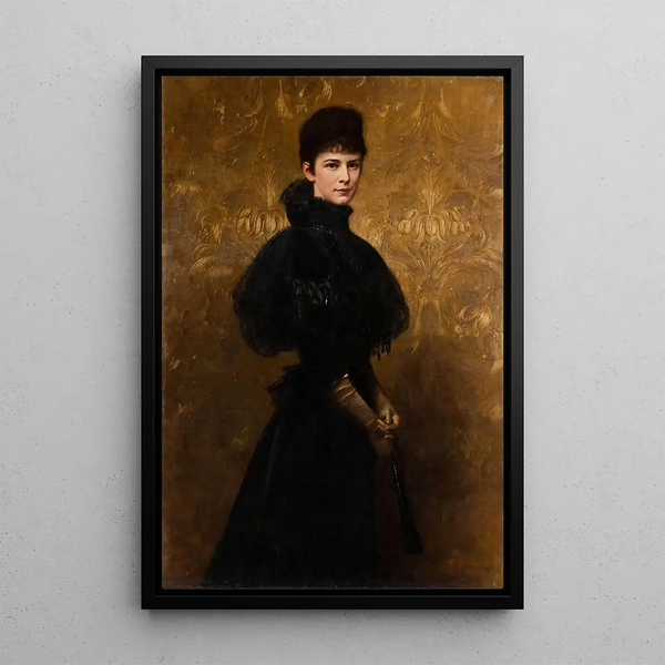 Portrait of Empress Elisabeth - Gyula Benczúr — framed artwork on a wall