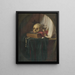 Still life with a skull and a book - Gyula Benczúr — framed artwork on a wall