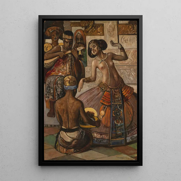 Balinese dancer - Gyula Tornai — framed artwork on a wall