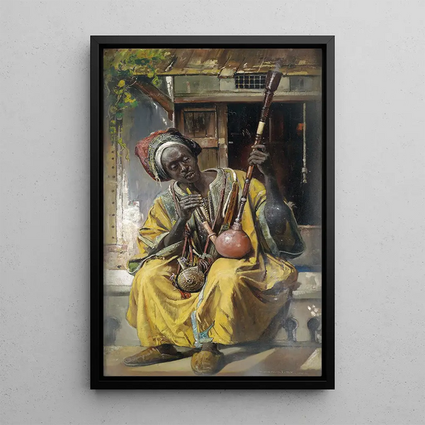 Hookah smoker - Gyula Tornai — framed artwork on a wall