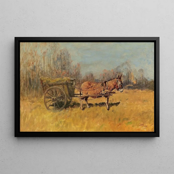 Hay Cart - Géza Mészöly — framed artwork on a wall