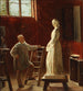 HW Bissen contemplating his statue of Johanne Louise Heiberg - Edvard Bentzen — artwork view