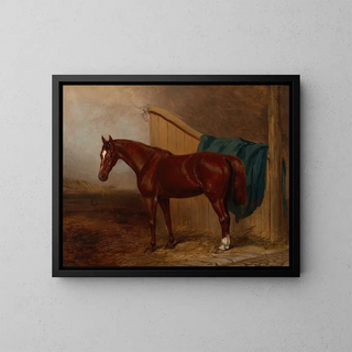 Portrait of a horse painting - H Moore — framed artwork on a wall