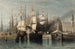 Quai and ships in New York - H S Beckwith — artwork view