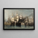 Quai and ships in New York - H S Beckwith — framed artwork on a wall