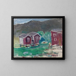 Sketch of the farm in Telemark - Halfdan Egedius — framed artwork on a wall