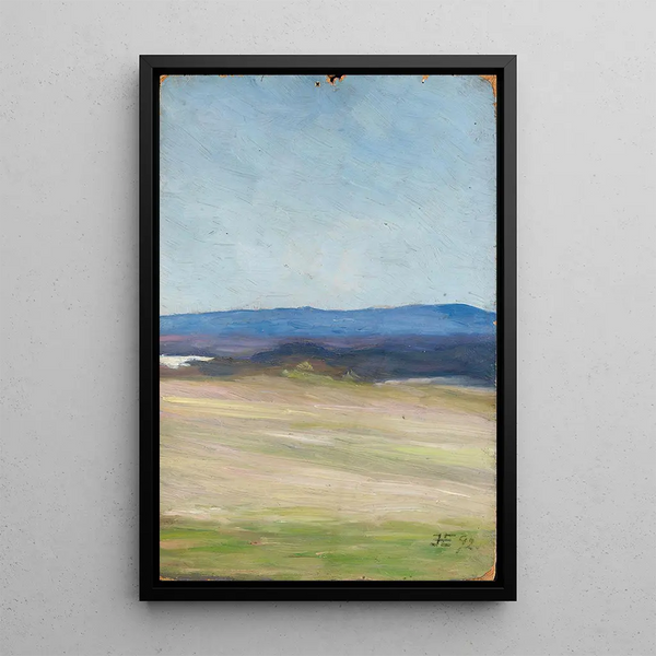 Summer Night Painting in Telemark - Halfdan Egedius — framed artwork on a wall
