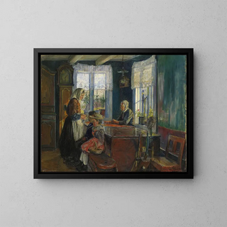 Interior Farm Painting - Halfdan Strøm — framed artwork on a wall