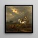 Halt of the Falcon Hunt - Nicolaes Berchem — framed artwork on a wall