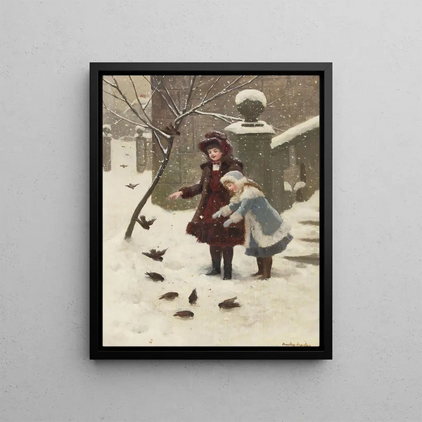 Bird Feeding - Hamilton Hamilton — framed artwork on a wall