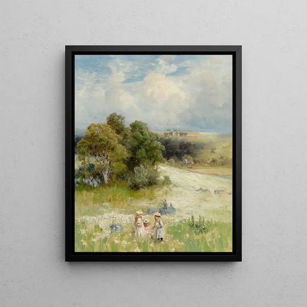 Flower Picking Painting - Hamilton Hamilton — framed artwork on a wall