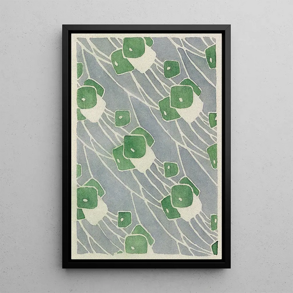 Geometric Green Painting - Hannah Borger Overbeck — framed artwork on a wall