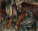Still life with bottles and baguettes - Hanns Bolz — artwork view
