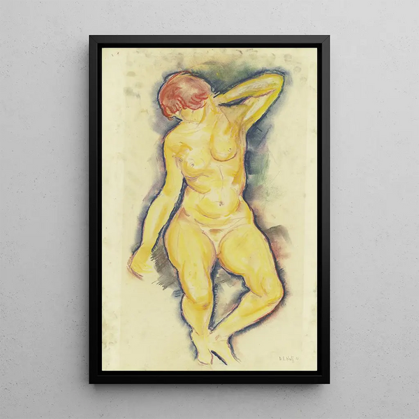 Female Nude Painting - Hanns Ludwig Katz — framed artwork on a wall