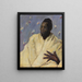 African painting in white dress - Hans Sprung — framed artwork on a wall