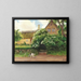 Flowering Elderberry and Dog at the Farm Entrance in the Village - Hans Andersen Brendekilde — framed artwork on a wall