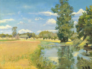 Flux à travers un paysage estival - Hans Andersen Brendekilde — artwork view