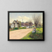 Girl in the Village with Girls by the Roadside - Hans Andersen Brendekilde — framed artwork on a wall